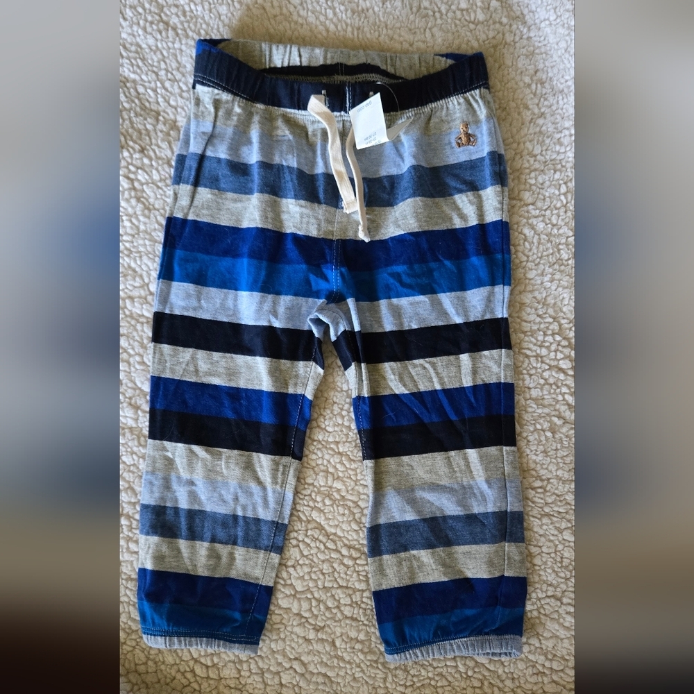 GAP Blue and Black Joggers with Horizontal Stripes